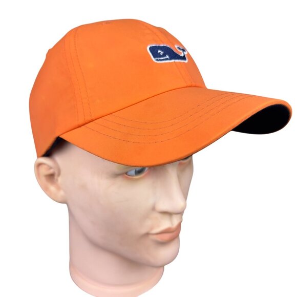 Vineyard Vines Baseball Cap Adults One Size Orange Whale Logo Adjustable - Picture 3 of 12